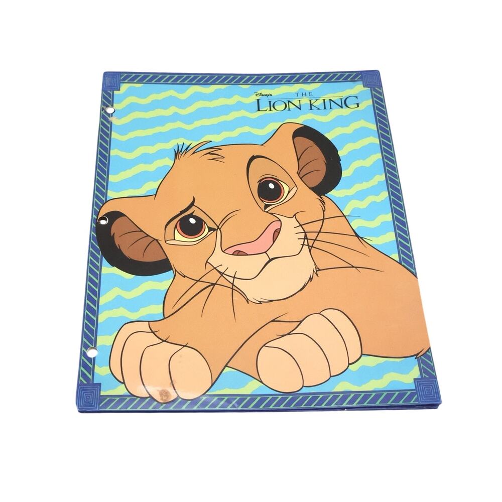 Vintage Disney The Lion King Simba School 3 Ring Folder 90s Movies